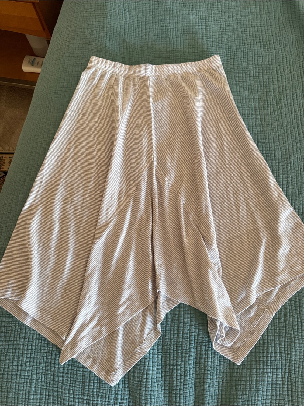 Eileen, Fisher linen jersey Asymmetrical Striped skirt